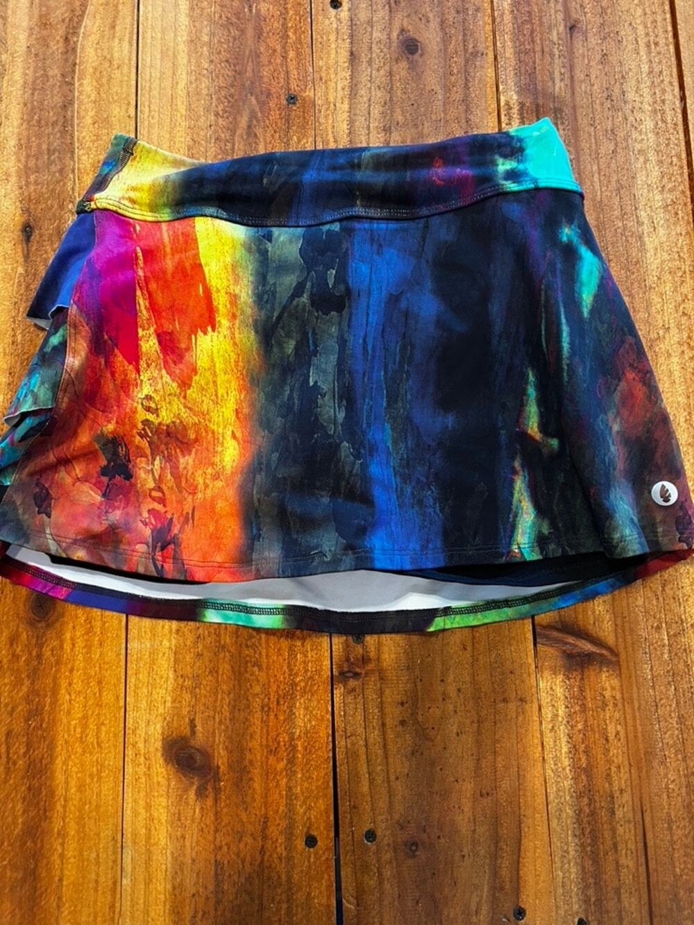 NWOT Dona Jo Pied Shakira Active Skort Multicolor Watercolor Size Medium